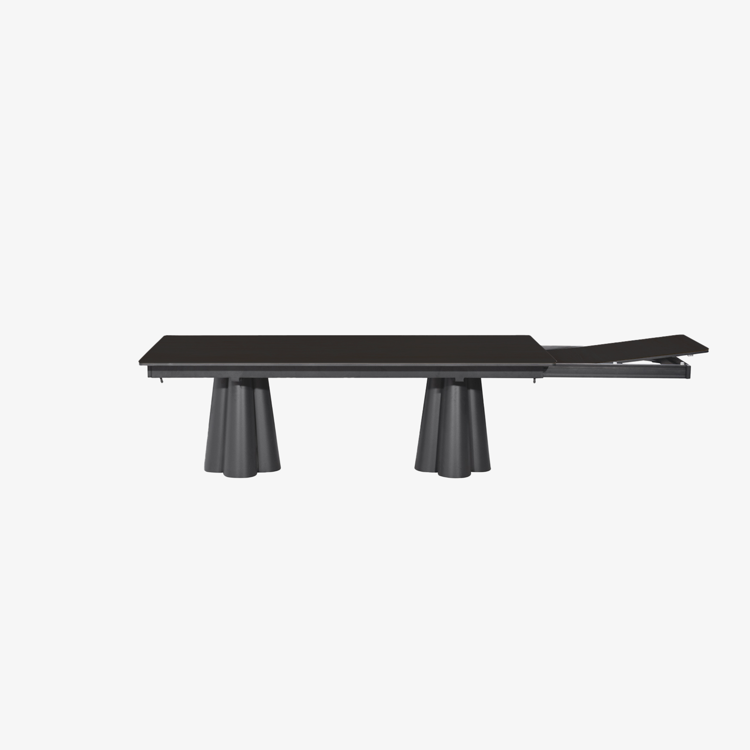 SOLENNA - Table repas outdoor Taupe / plateau céramique Ciment
