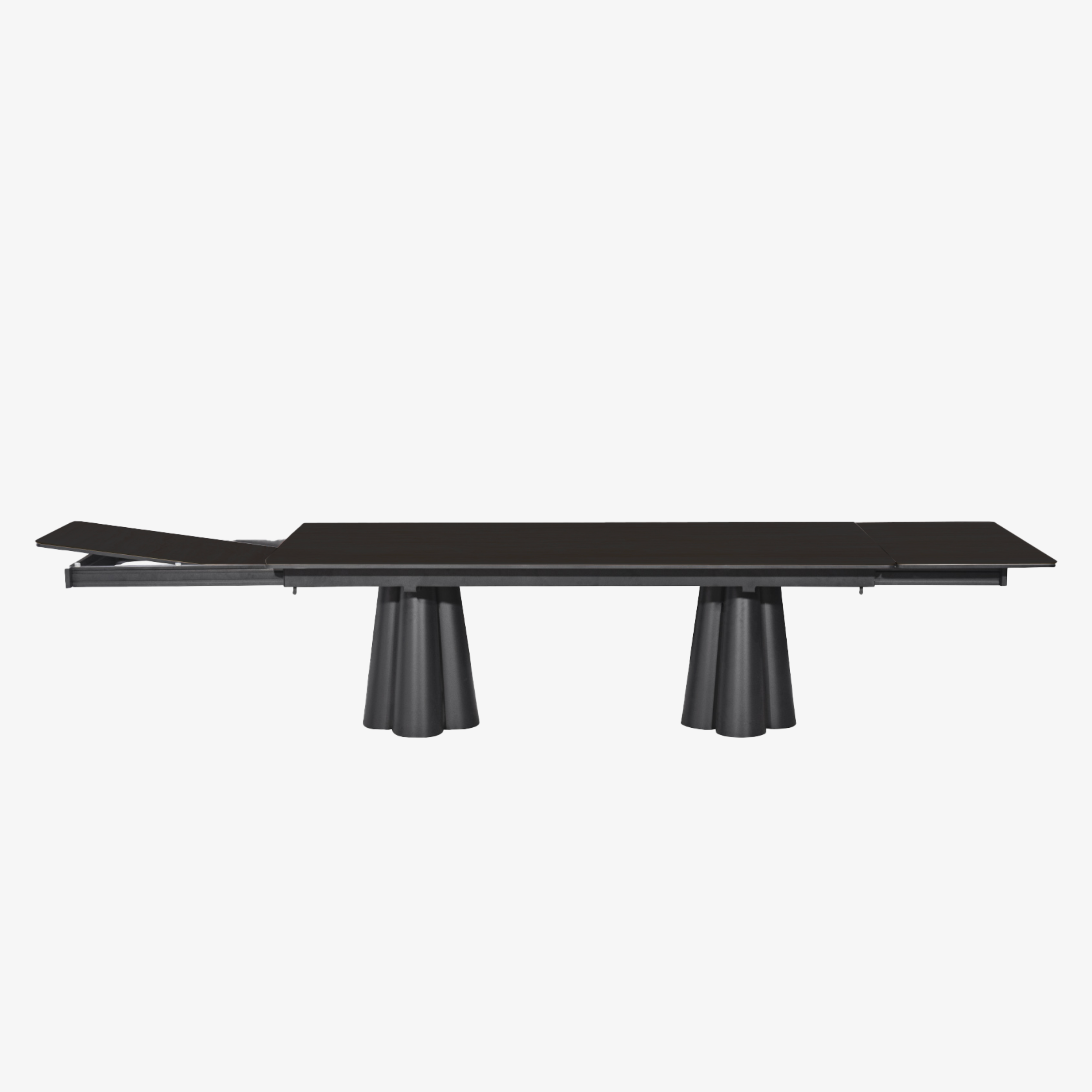 SOLENNA - Table repas outdoor Taupe / plateau céramique Ciment