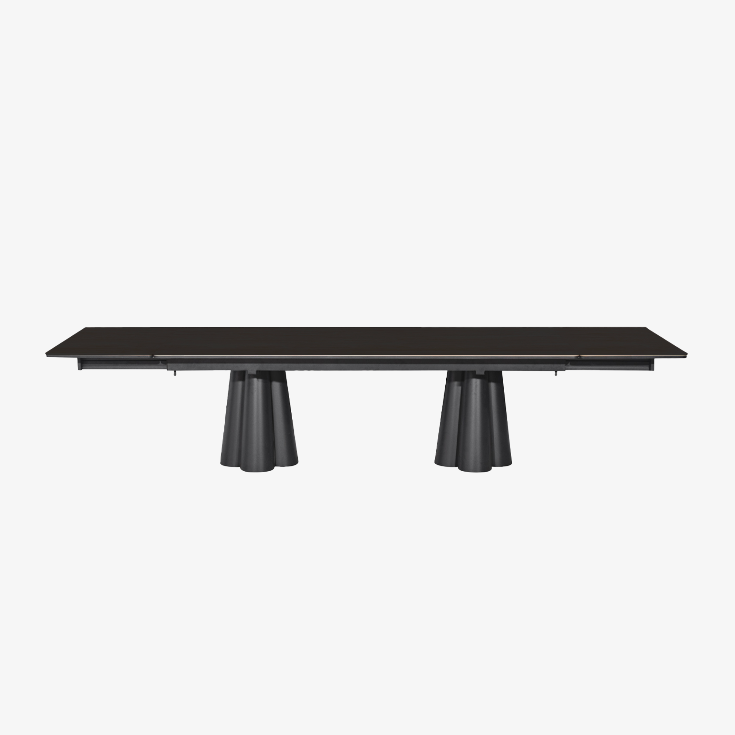 SOLENNA - Table repas outdoor Taupe / plateau céramique Ciment