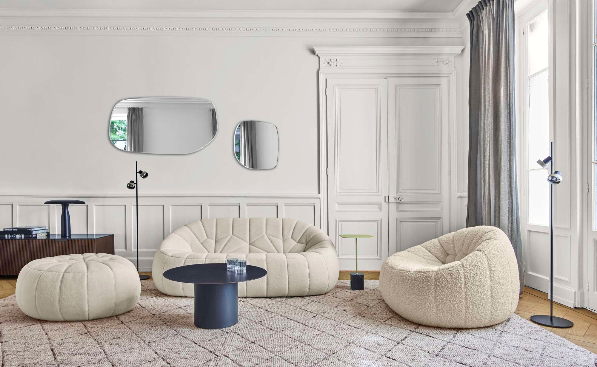 Ottoman - Grand canapé en tissu Parade - coloris Ecru