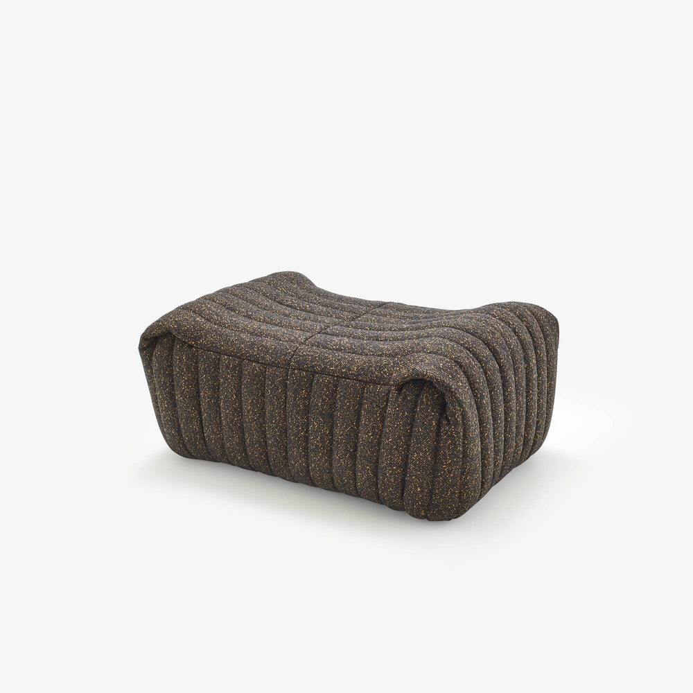 SANDRA - Pouf en tissu Ara coloris Noisette