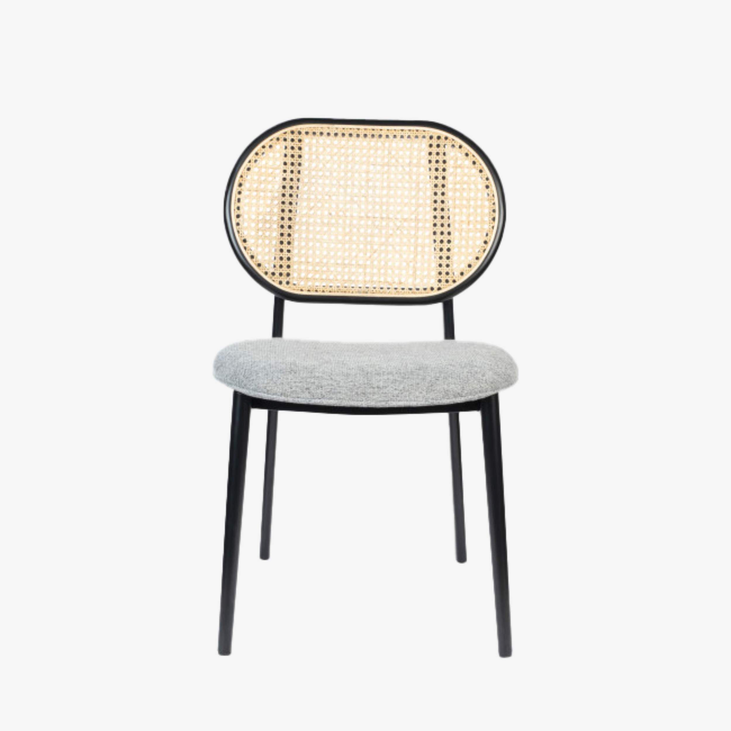 SPIKE - Chaise en tissu et cannage