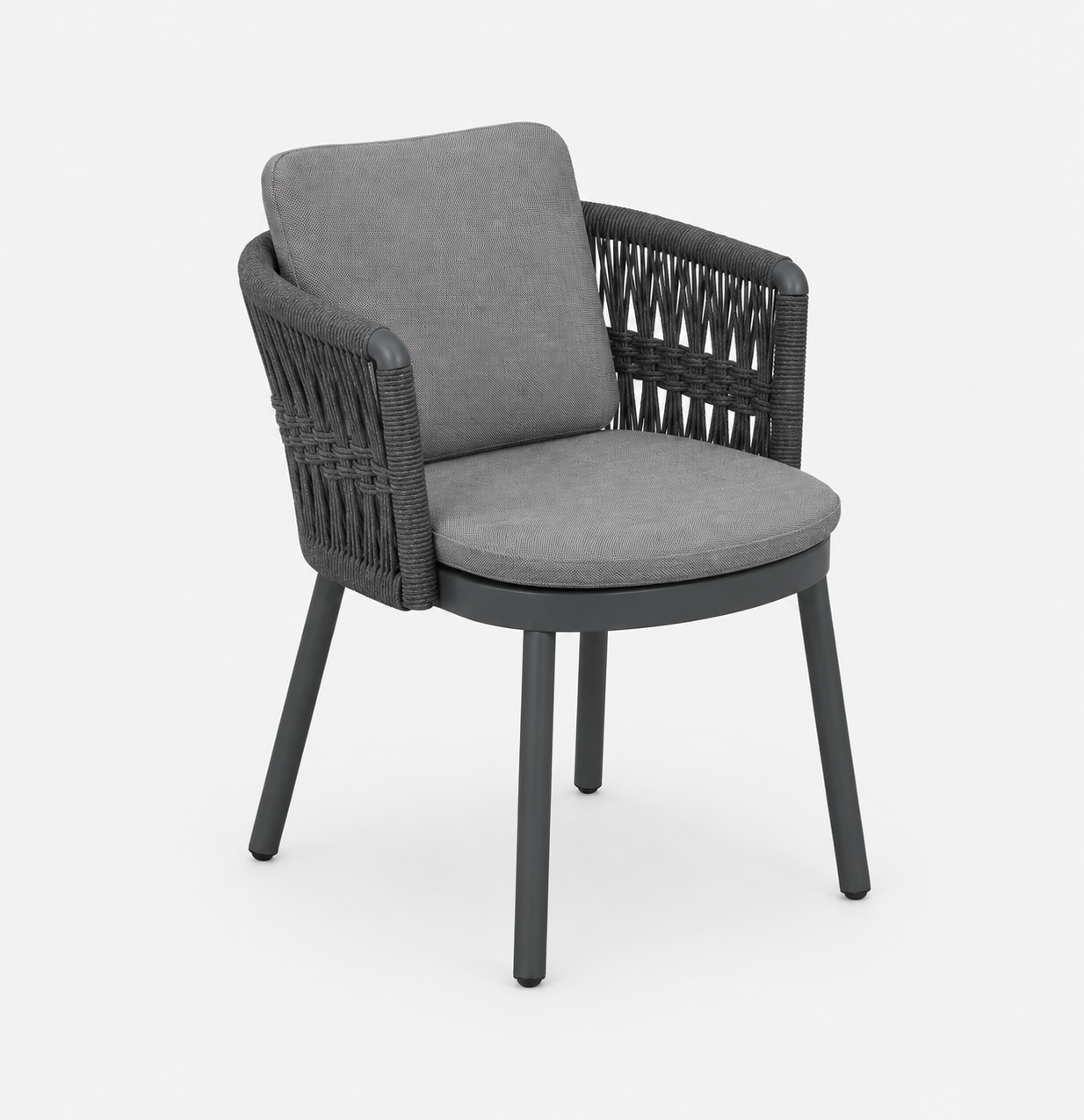 ALVINA - Fauteuil de repas Anthracite