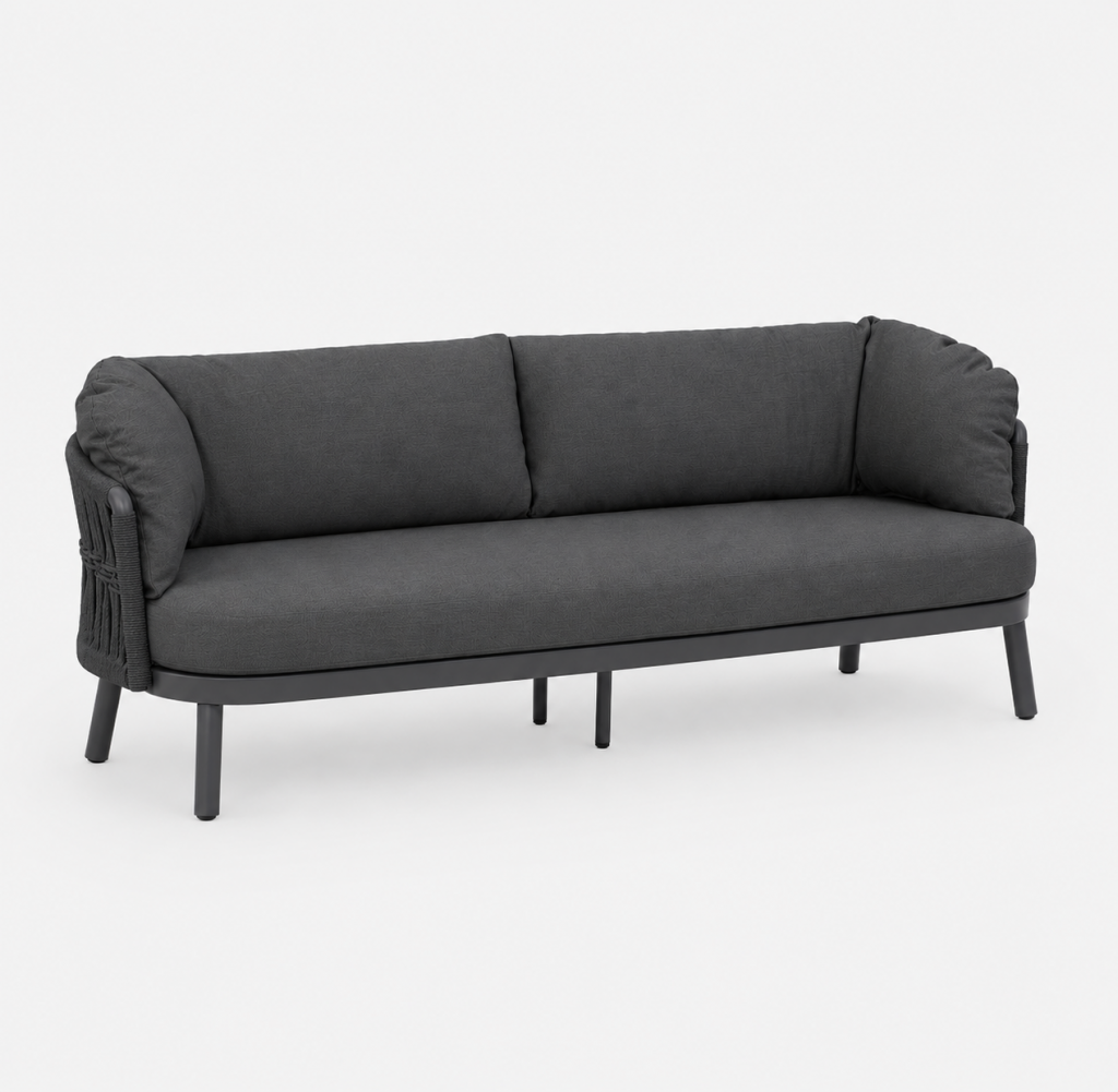 ALVINA - Canapé 3 places Anthracite