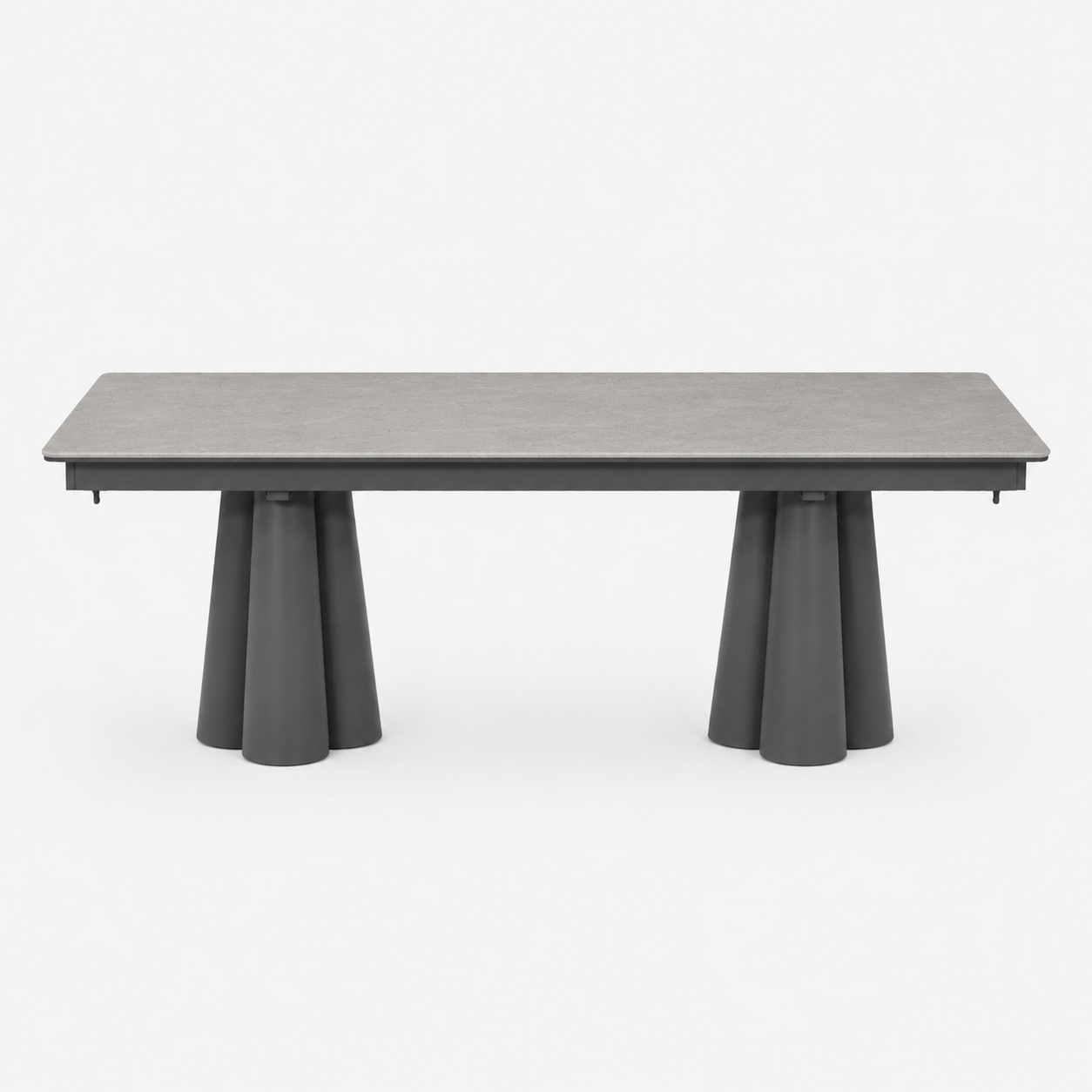 SOLENNA - Table repas outdoor Anthracite / plateau céramique Grey